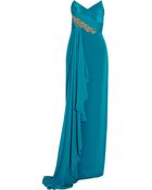 Notte By Marchesa Embellished Silk-Crepe Gown - Lyst