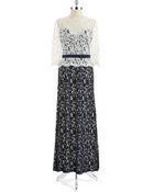 Tadashi Shoji Lace Overlay Gown - Lyst