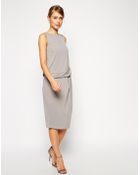 Asos Midi Dress With Drape Top - Lyst