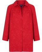 Topshop Jacquard Collar Coat - Lyst
