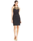 Alex Evenings Sleeveless Embellished Crinkle Sheath - Lyst