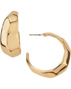 Kenneth Jay Lane Pebbled Half Moon Hoop Earrings - Lyst