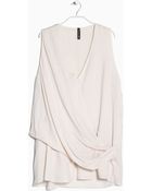 Mango Draped Top - Lyst