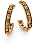 Oscar de la Renta Stud Hoop Earrings2 - Lyst
