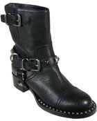 Miu Miu Stivaletto Bisonte Nero Donna - Lyst