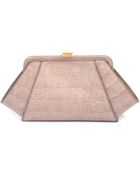 Zac Zac Posen Leather Croc Embossed Clutch - Lyst