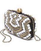 Santi Beaded Box Clutch - Black/Gold - Lyst