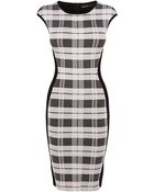 Karen Millen Check Bandage Knit Dress - Lyst