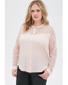 Forever 21 Lace-Paneled Blouse - Lyst