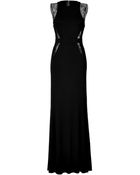 Elie Saab Evening Gown With Lace Paneling - Lyst