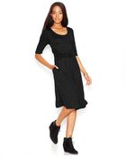 Maison Jules Three-Quarter-Sleeve Faux-Wrap Dress - Lyst