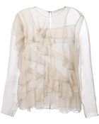 Chloé Ruffled Front Blouse - Lyst