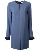 Victoria, Victoria Beckham Pleated Cuffs Shift Dress - Lyst