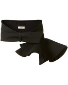 Bouchra Jarrar Mixed Wool Black Frilled Belt - Lyst