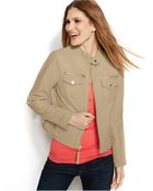 Michael Kors Michael Cropped Leather Moto Jacket - Lyst