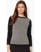 Lauren by Ralph Lauren Birdseye Boatneck Sweater - Lyst