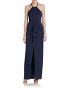 BCBGMAXAZRIA Milania Pleated Halter Gown - Lyst
