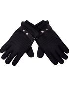 River Island Black Melton Knit Panel Gloves - Lyst