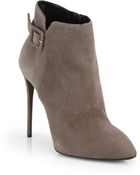 Giuseppe Zanotti Suede Buckle Booties - Lyst
