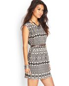 Forever 21 Tribalinspired Fit Flare Dress - Lyst