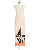 French Connection Aztec Print Maxi Dress - Lyst