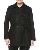 Via Spiga Felt Double-Breasted Coat, Black - Lyst