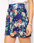 Asos Tall Winter Floral Printed Culotte Shorts - Lyst