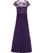 Badgley Mischka Tiered Silk-Chiffon Gown - Lyst