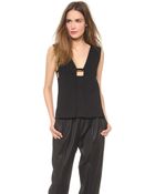 Alexander Wang Sleeveless Box Pleat Top - Lyst