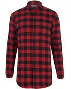 River Island Red Check Longer Length Shirt - Lyst