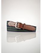 Polo Ralph Lauren Stripe Buckle Belt - Lyst