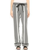La't By L'agence Drawstring Lounge Pants - Black/White - Lyst