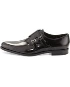 Prada Leather Double Monk Loafer - Lyst