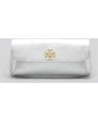 Tory Burch Clutch Diana Slim Metallic Saffiano - Lyst