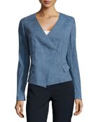 Donna Karan New York Flax-Blend Wrap Jacket - Lyst