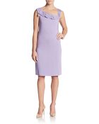 Valentino Pleat-Detailed Sheath Dress - Lyst