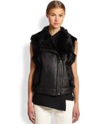 Helmut Lang Pillar Shearling & Leather Vest - Lyst