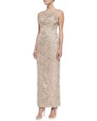Sue Wong Sleeveless Lace Overlay Column Gown - Lyst