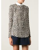 Carven Wrinkled Leopard Print Blouse - Lyst