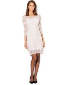 Lauren Ralph Lauren Petite Three-Quarter-Sleeve Cotton Lace Dress - Lyst