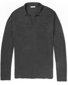 James Perse Long-Sleeved Supima Cotton Polo Shirt - Lyst