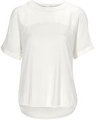 Stefanel Jersey And Silk Crepe De Chine T-Shirt - Lyst