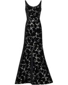Oscar de la Renta Velvet Devorã© Gown - Lyst