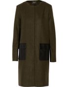 Raoul Leatherpaneled Wool Coat - Lyst