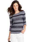 Tommy Hilfiger Boat-Neck Textured Knit Sweater - Lyst