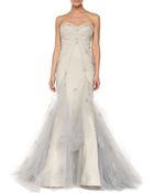Zac Posen Hand-Painted Tulle Strapless Gown - Lyst