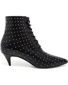 Saint Laurent Studded Leather Cat Boots - Lyst