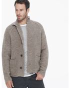 James Perse Funnel Neck Cardigan - Lyst