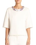 3.1 Phillip Lim Beaded-Neck Oversized Neoprene Top - Lyst