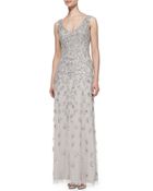 Aidan Mattox Sleeveless Patterned Sequined Gown - Lyst